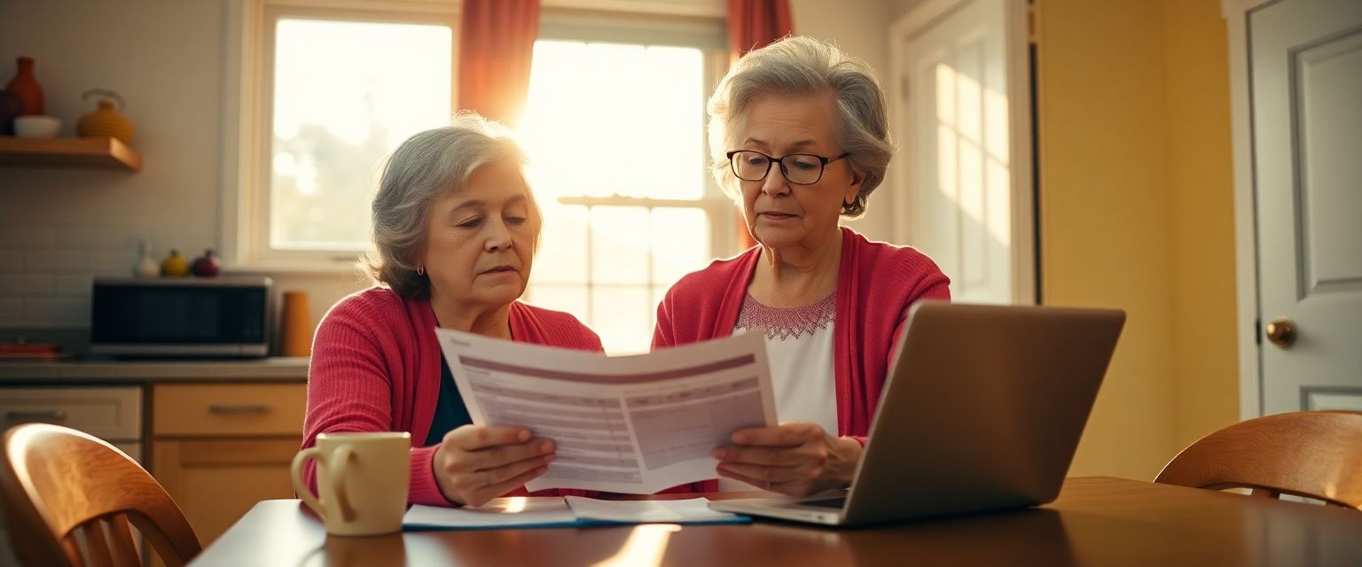 Employee reviewing a health plan allowance letter at a kitchen table